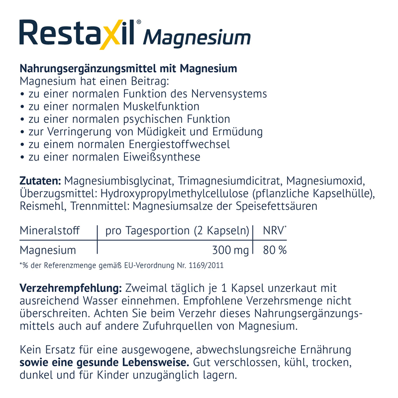 Restaxil Magnesium 60 St Kapseln