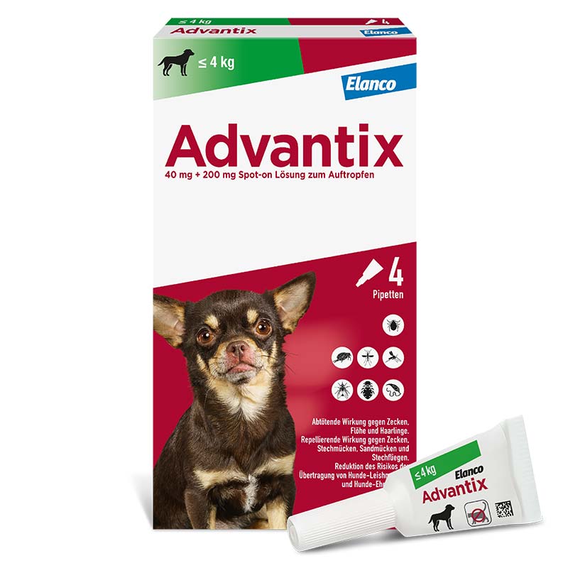 ADVANTIX SPOT-ON HUND BIS 4KG 4 St Lösung