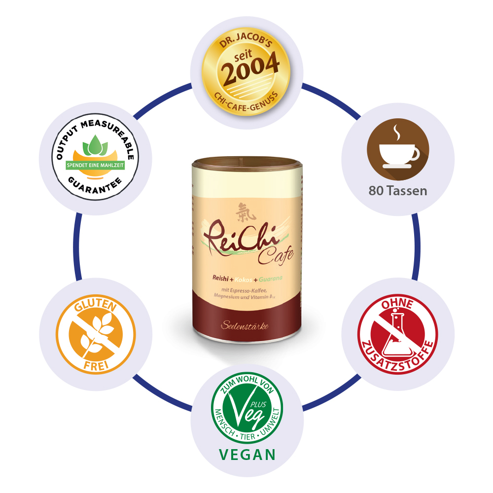 ReiChi Cafe Reishi-Pilz Espresso Kaffee Kokos vegan