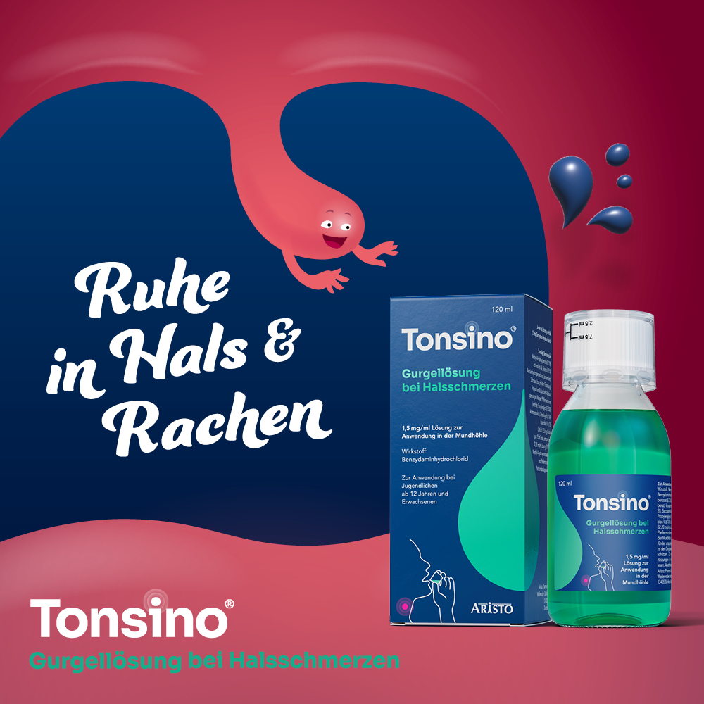 Tonsino Gurgellösung bei Halsschmerzen 120 ml Lösung