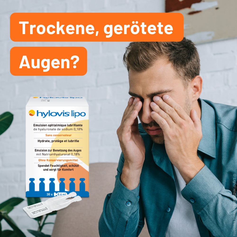 Hylovis lipo Benetzungsaugentropfen 30X0.4 ml Einzeldosispipetten