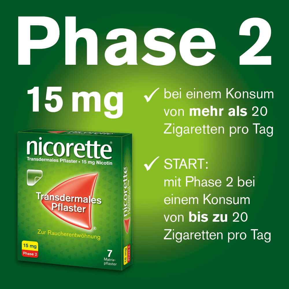 nicorette Nikotinpflaster mit 15 mg Nikotin zur Raucherentwöhnung