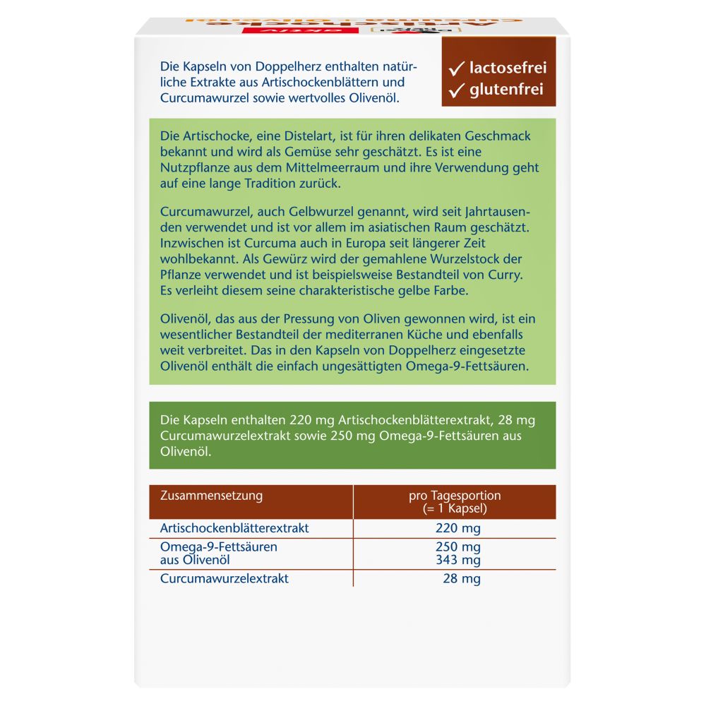 Doppelherz aktiv Artischocke Curcuma + Olivenöl 100 St Kapseln