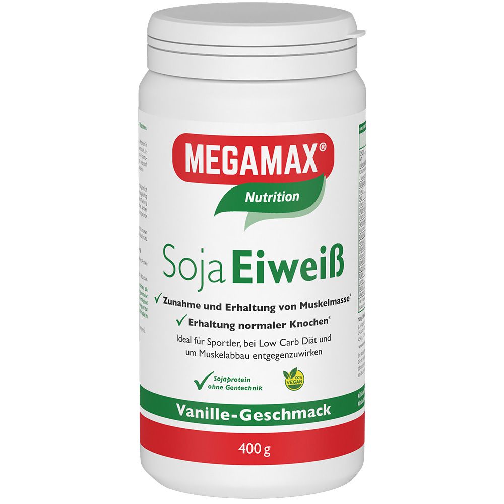 MEGAMAX Soja Eiweiß Vanille Pulver 400 g Pulver