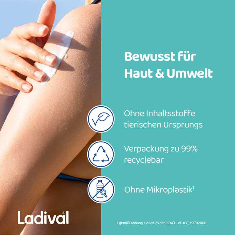 Ladival Empfindliche & Normale Haut Après Pflege-Lotion, After Sun Repair für Erwachsene & Kinder ab 6 Monaten geeignet, kühlt und pflegt nach der Sonne, spendet intensiv Feuchtigkeit, 200ml  
