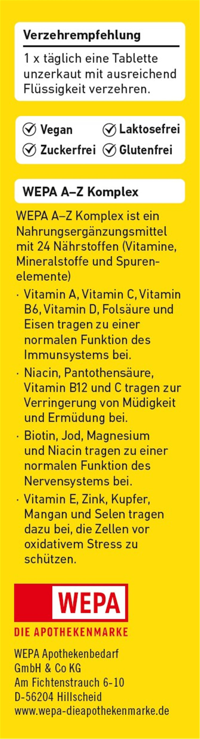 WEPA A-Z KOMPLEX  60 St Tabletten