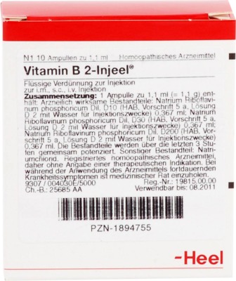 VITAMIN B2 Injeel Ampullen 10 St Ampullen