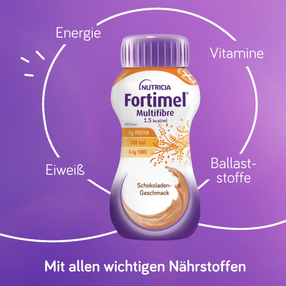 Fortimel Multifibre 1.5 kcal Schokoladengeschmack 32X200 ml Flüssigkeit