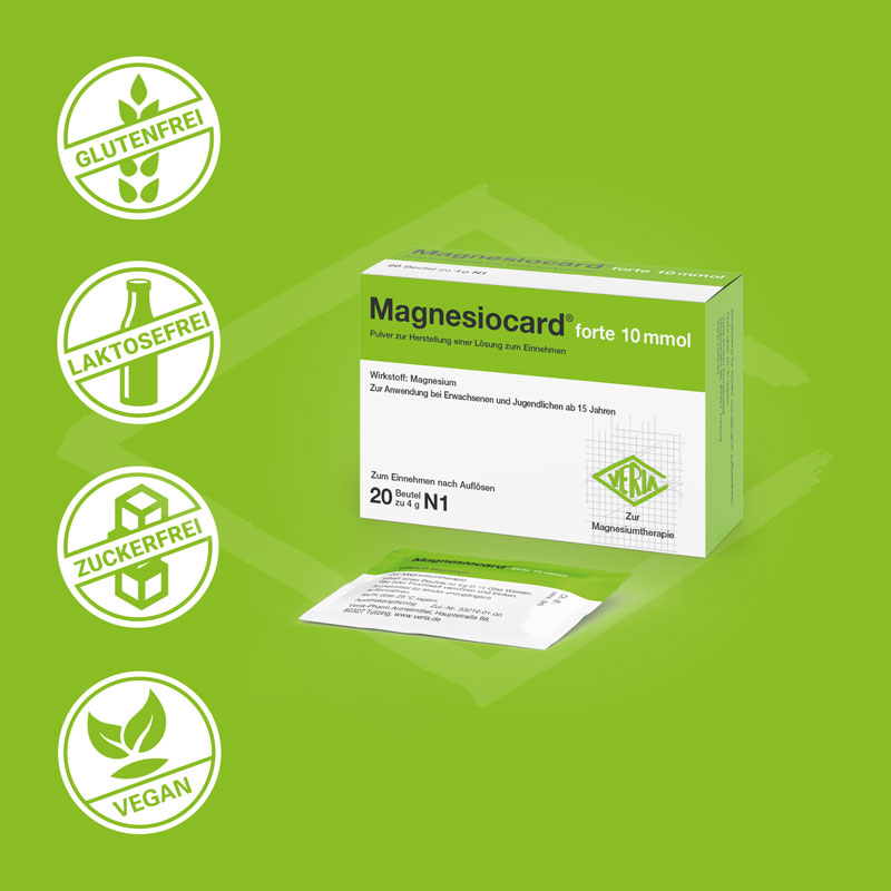 MAGNESIOCARD forte 10 mmol Plv.z.Her.e.Lsg.z.Einn. 20 St Pulver zur Herstellung einer Lösung zum Einnehmen
