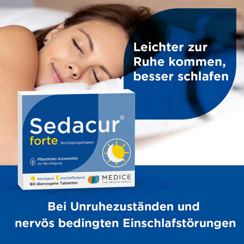 Sedacur forte bei Einschlafstörungen & Unruhezuständen 60 St Überzogene Tabletten