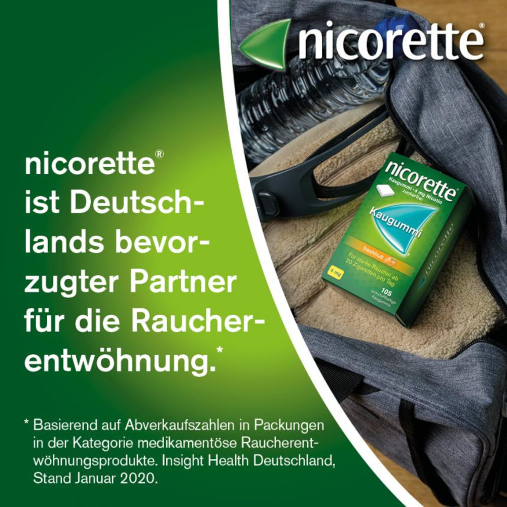 nicorette 4 mg Nikotinkaugummi freshfruit zur Raucherentwöhnung 105 St Kaugummi
