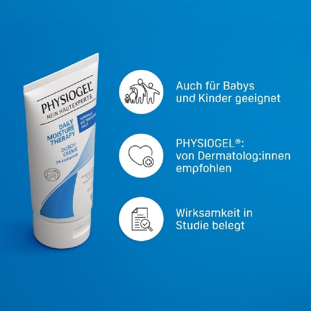 PHYSIOGEL DAILY MOISTURE THERAPY Kids Duschcreme: milde Reinigung für normale bis trockene Haut 150 ml Creme