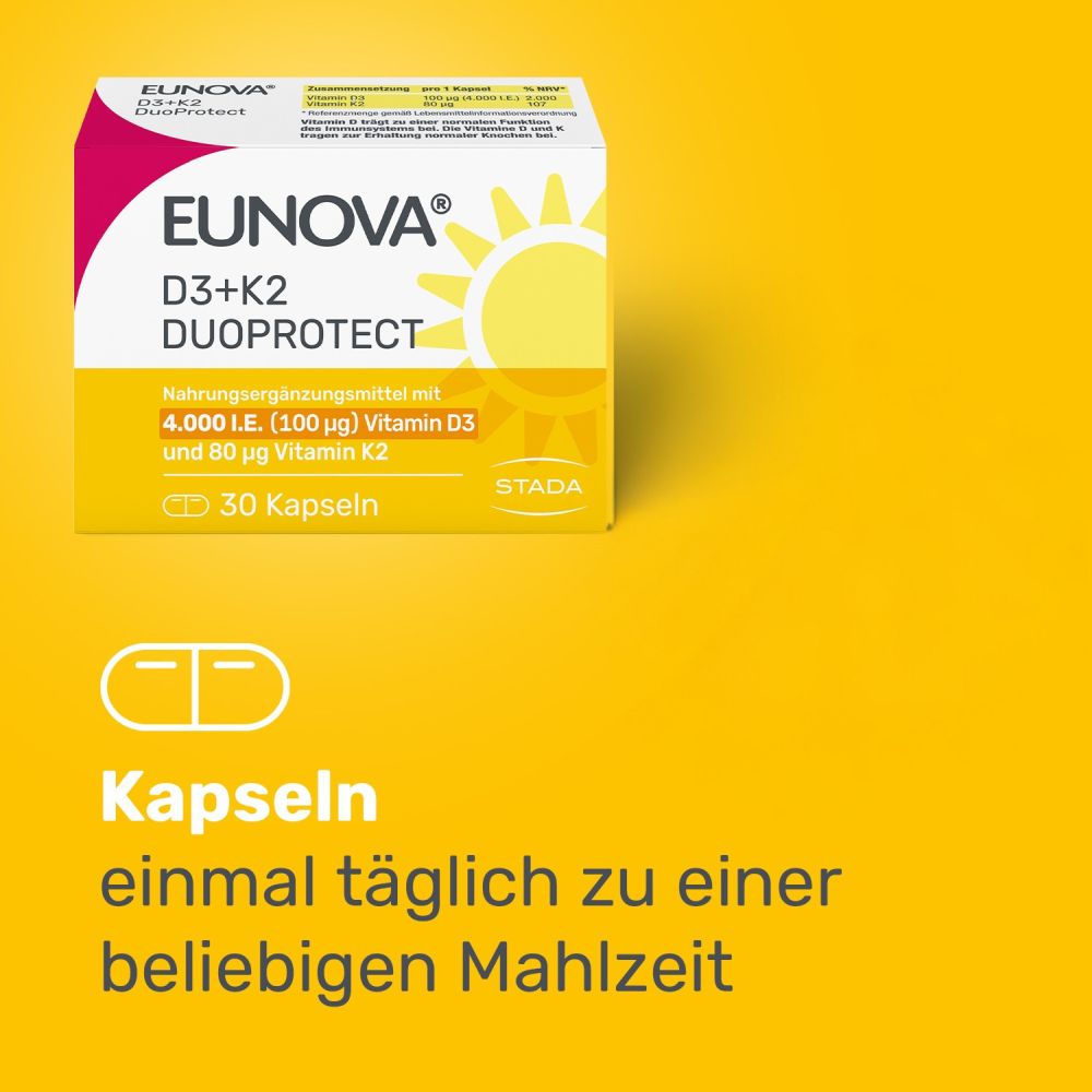 EUNOVA DuoProtect D3+K2 4.000 I.E. 2X90 St Kapseln