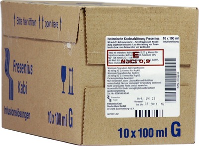KOCHSALZLÖSUNG 0,9% Glasfl.Fresenius 10X100 ml Infusionslösung