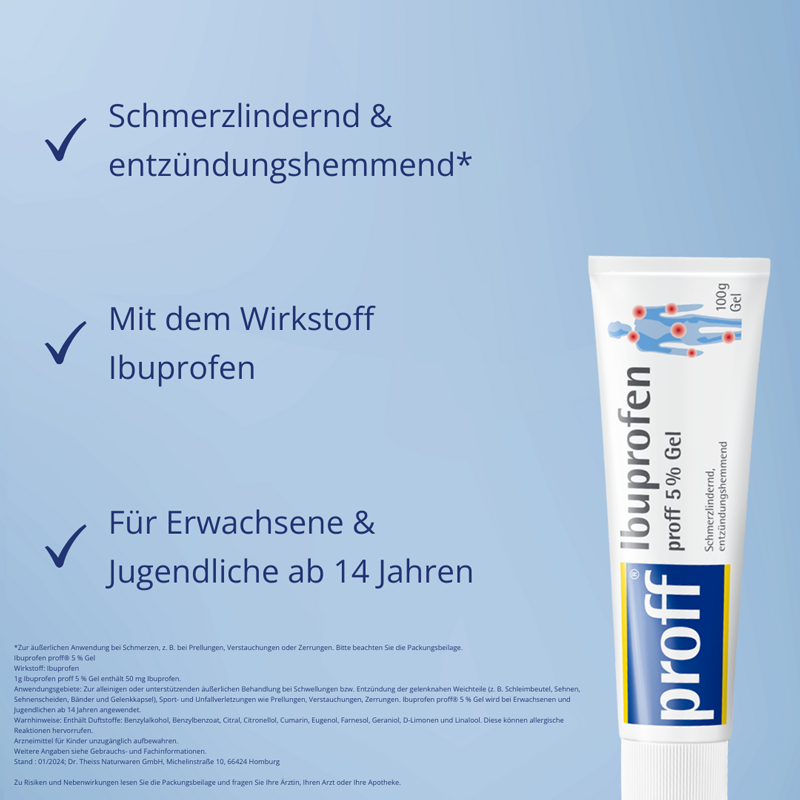 Ibuprofen proff 5% 100 g Gel
