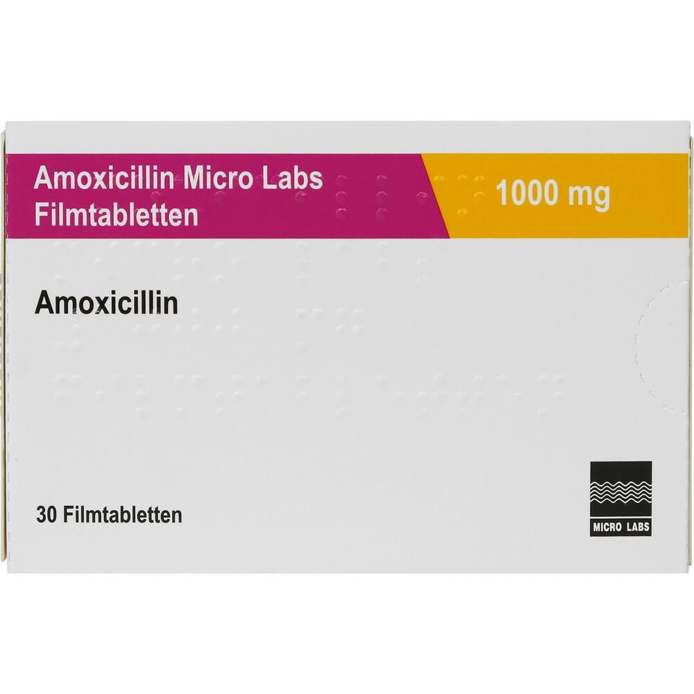 Amoxicillin Micro Labs 1000mg 30 St Filmtabletten