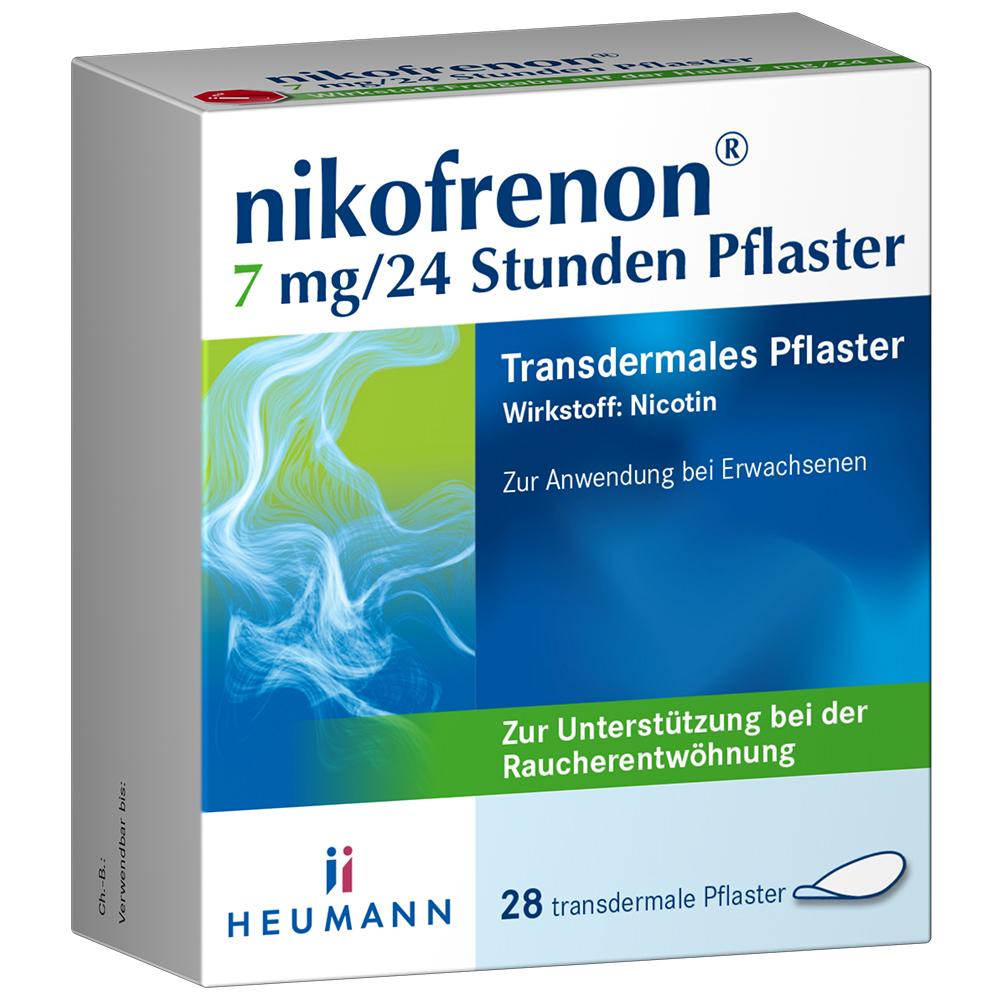 nikofrenon 7 mg/24 Stunden Pflaster, 28 St 28 St Pflaster transdermal