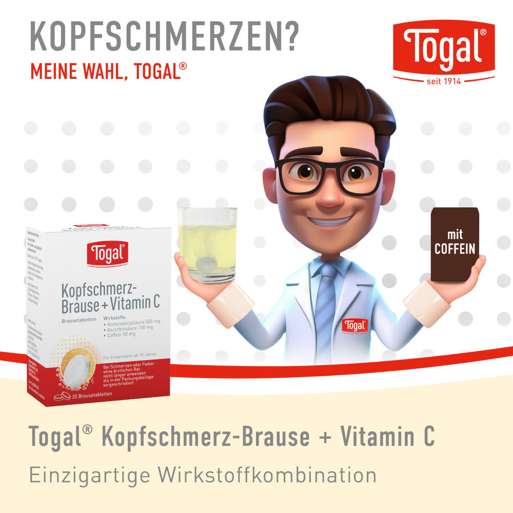 Togal Kopfschmerz-Brause+Vitamin C 20 St Brausetabletten