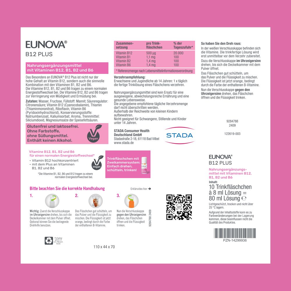 EUNOVA B12 Plus 10X8 ml Lösung zum Einnehmen