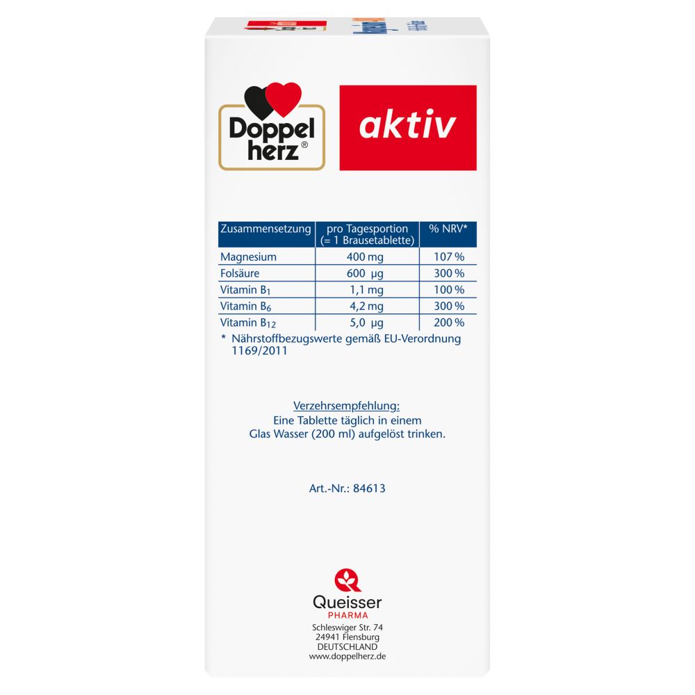 Doppelherz aktiv Magnesium 400 + B1 + B6 + B12 + Folsäure 6X15 St Brausetabletten