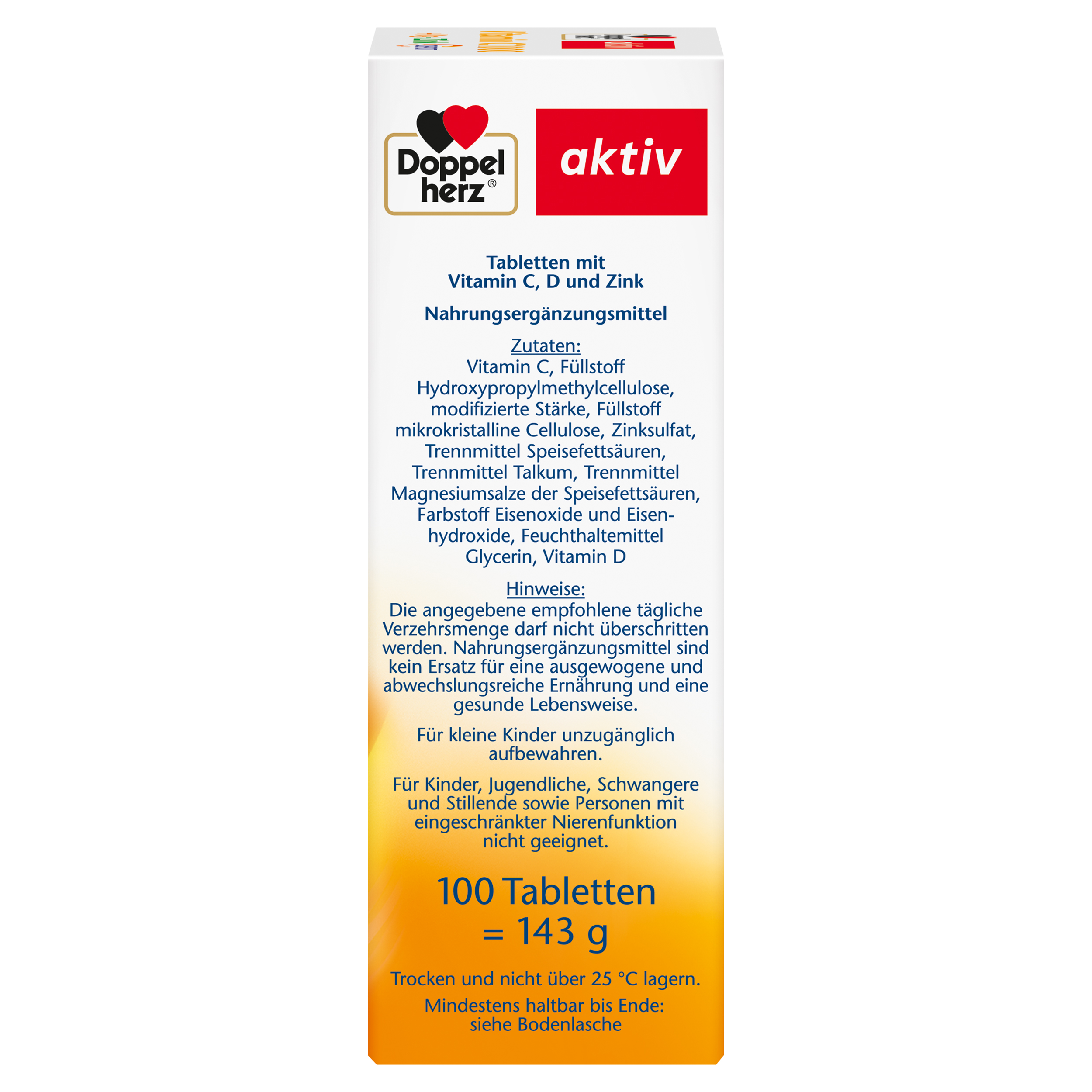 Doppelherz aktiv Vitamin C + D3 + Zink 1000 DEPOT 100 St Tabletten