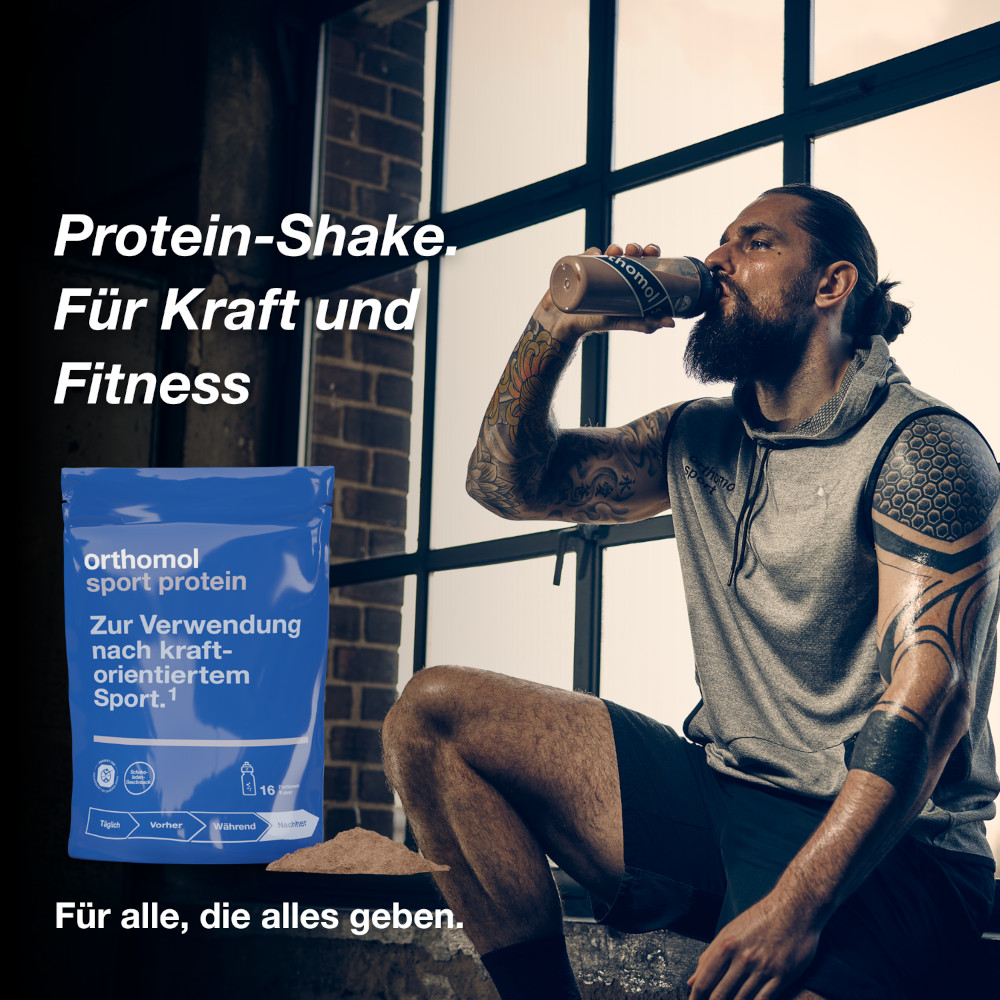 orthomol sport protein - Eiweißpulver mit Kreatin und BCAA - Schokoladen-Geschmack - Pulver