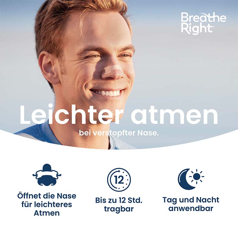 Breathe Right BESSER ATMEN NASENSTRIPS TRANSPARENT 30 St Pflaster