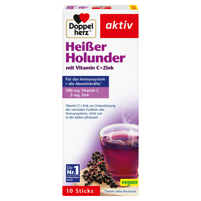 Doppelherz aktiv Heißer Holunder mit Vitamin C + Zink  10 St Granulat