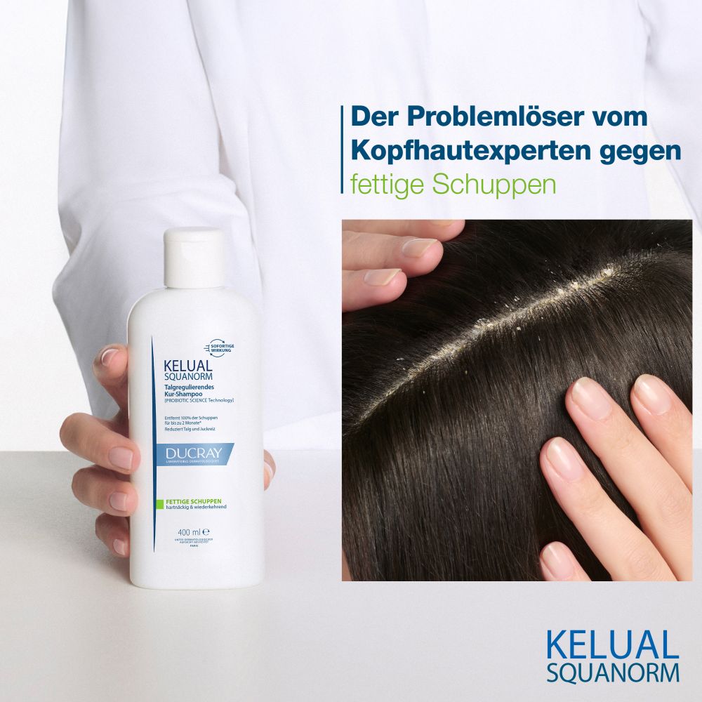 DUCRAY KELUAL SQUANORM Shampoo Fettige Schuppen  400 ml Shampoo