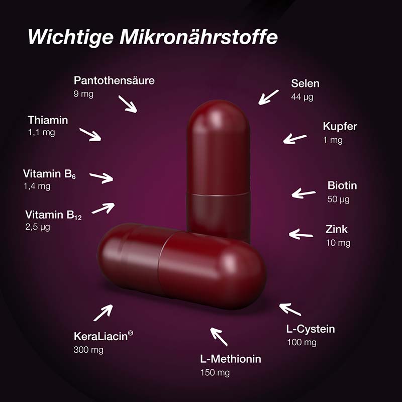 orthomol hair intense - Mikronährstoffe mit Biotin, Kupfer, Zink und dem patentierten KeraLiacin - Kapseln