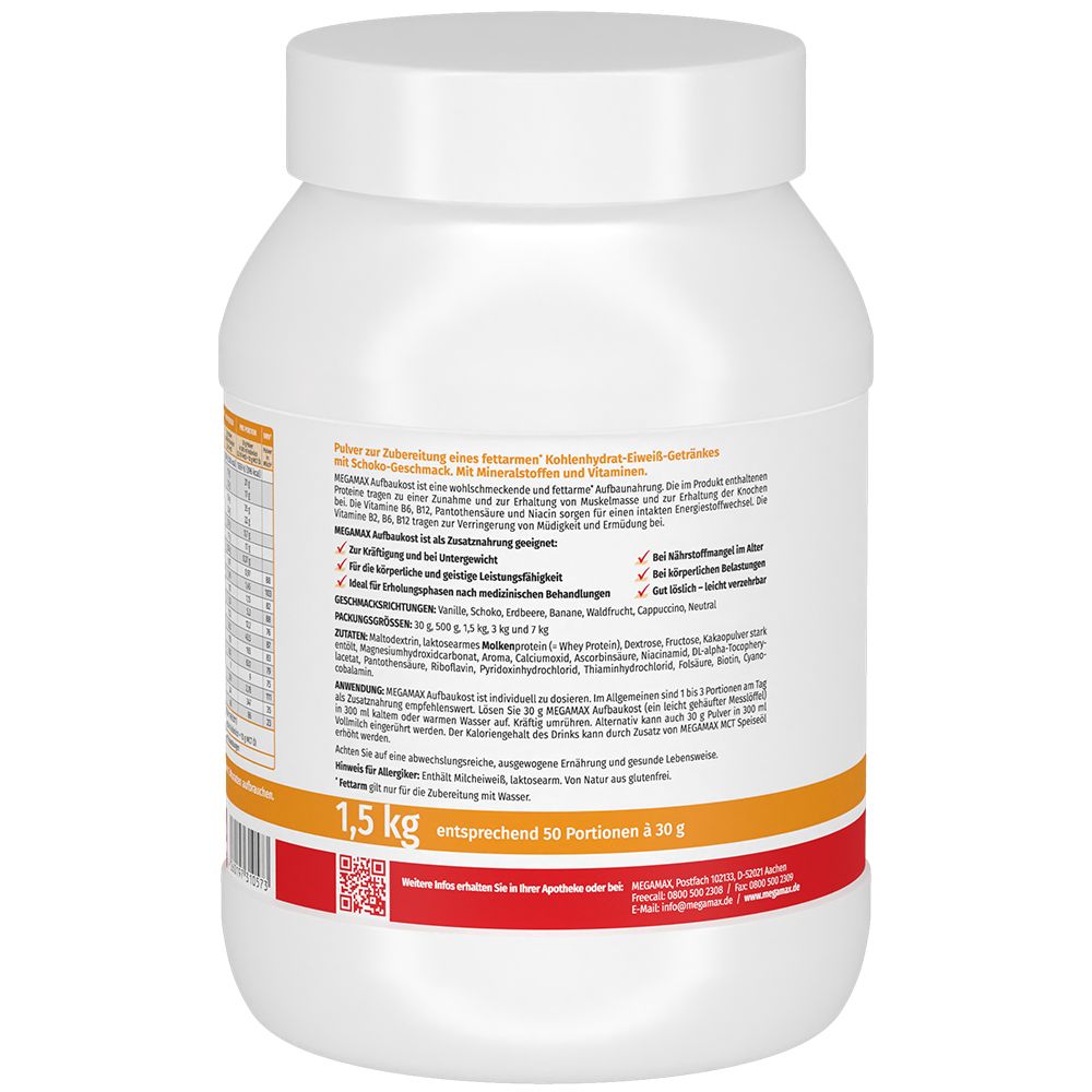 MEGAMAX Aufbaukost Schoko Pulver 1.5 kg Pulver