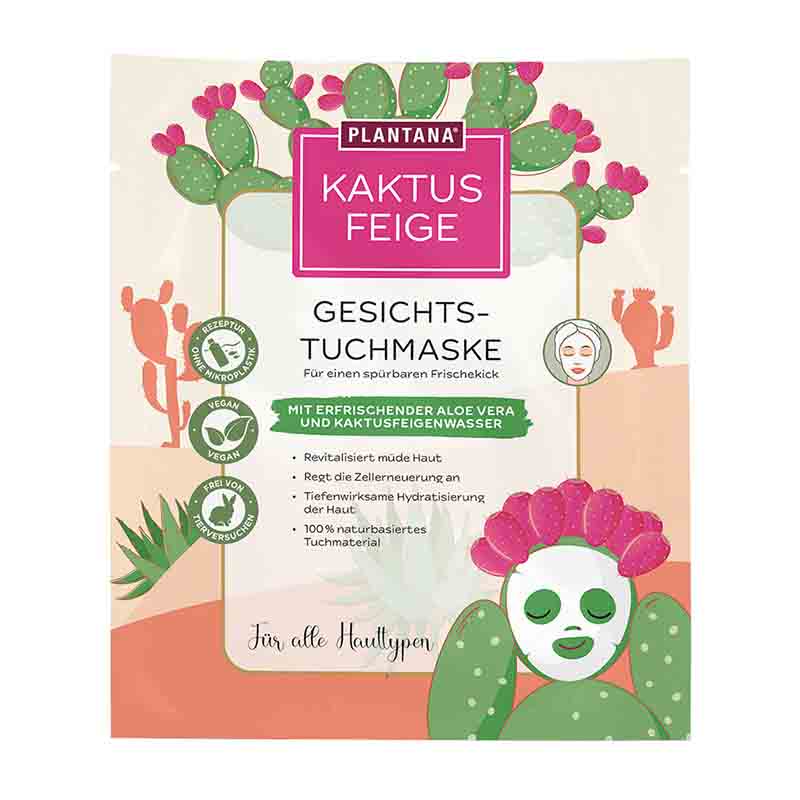 PLANTANA Gesichtstuchmaske Kaktusfeige 1 St Gesichtsmaske