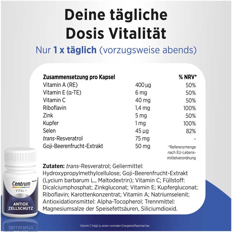 Centrum  VITAL + ANTIOX ZELLSCHUTZ 30 St Kapseln