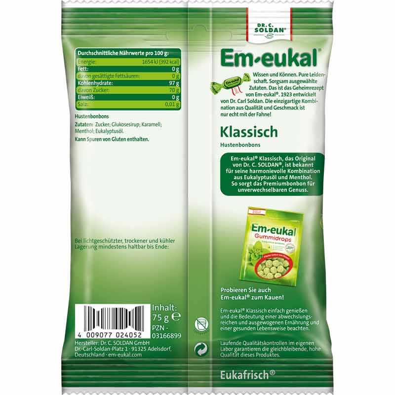 Em-eukal Klassisch Hustenbonbon 75 g Bonbons