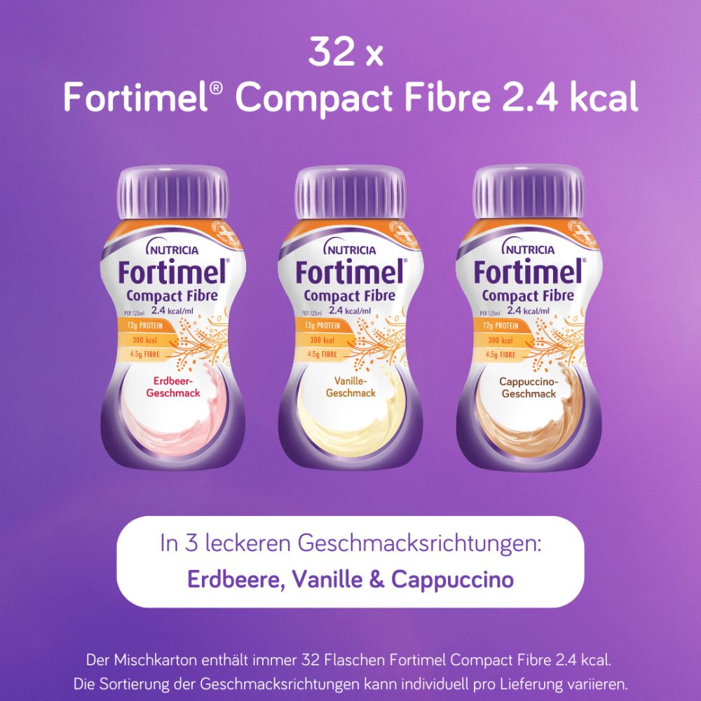 Fortimel Compact Fibre 2.4 Trinknahrung Mix 8X4X125 ml Flüssigkeit