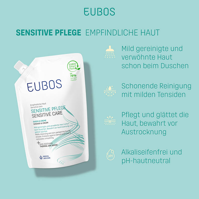 EUBOS SENSITIVE PFLEGE Dusch & Creme Nachfüllbeutel 400 ml Emulsion
