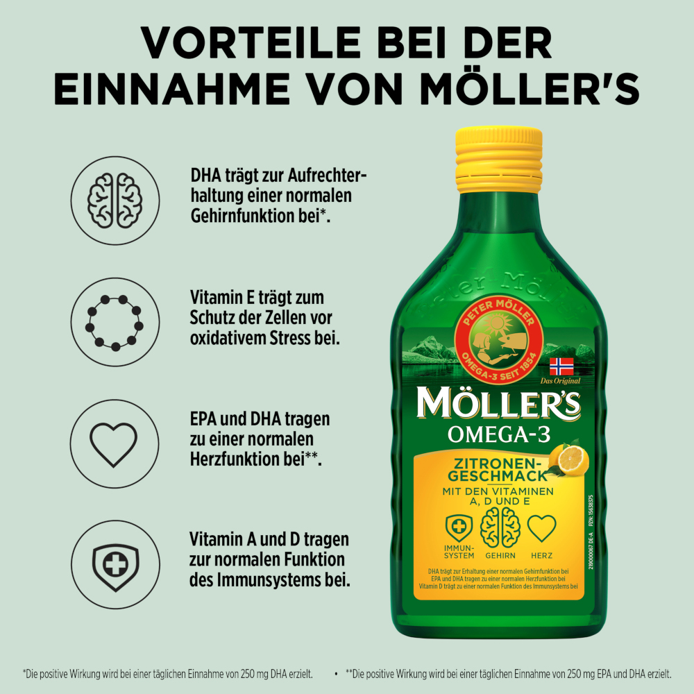 MÖLLERS OMEGA-3 ZITRONEN-GESCHMACK 500 ml Öl