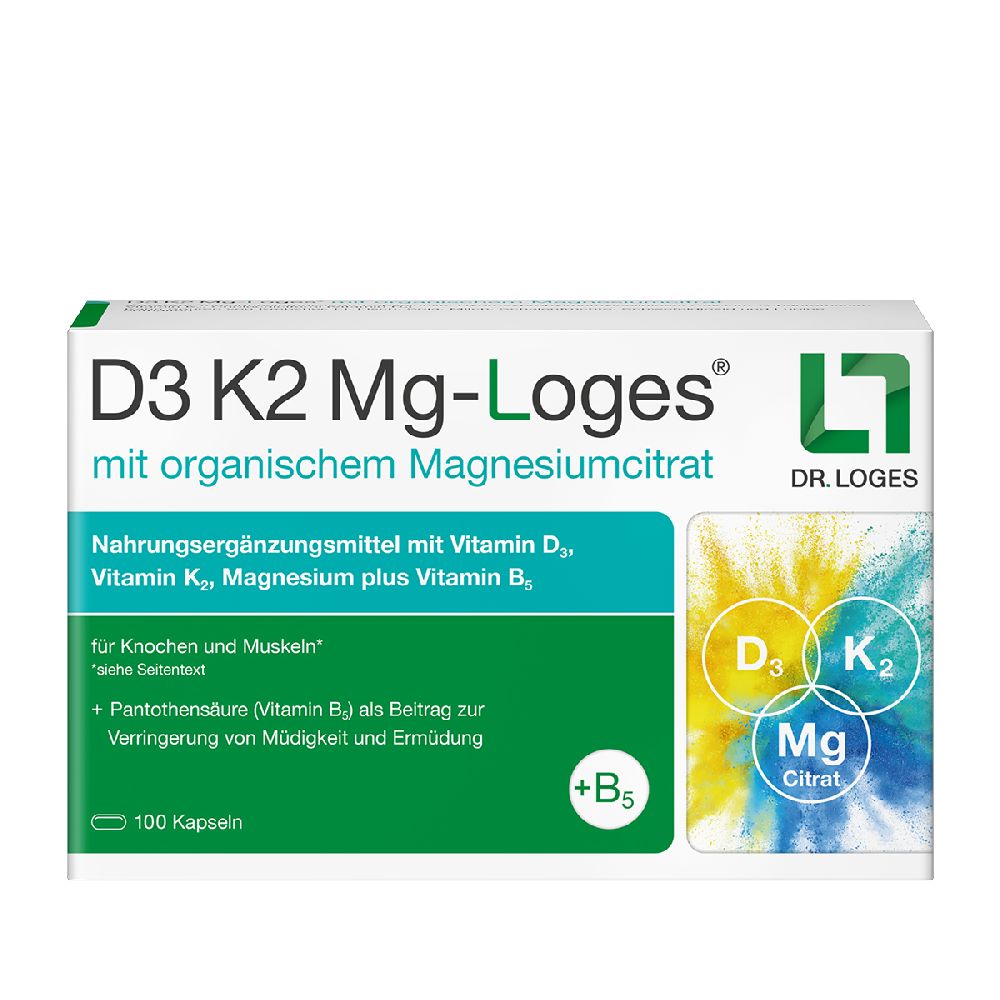 D3 K2 Mg-Loges 100 St Kapseln