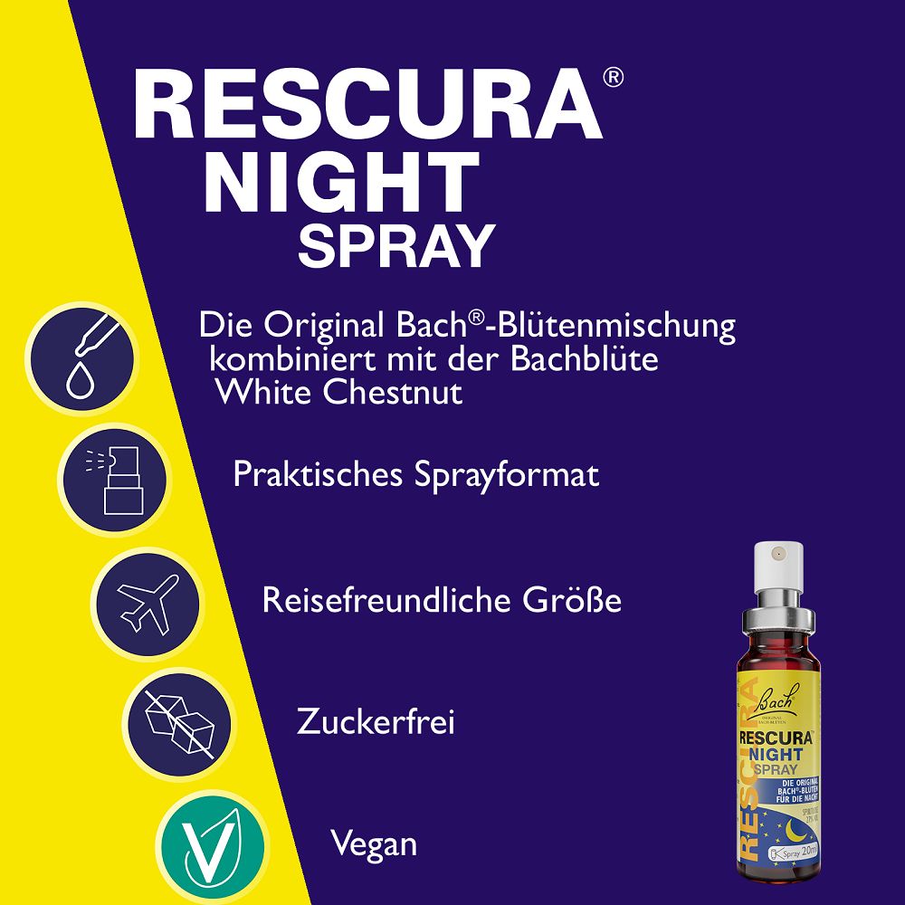 Bachblüten RESCURA NIGHT Spray mit Alkohol 7 ml Spray