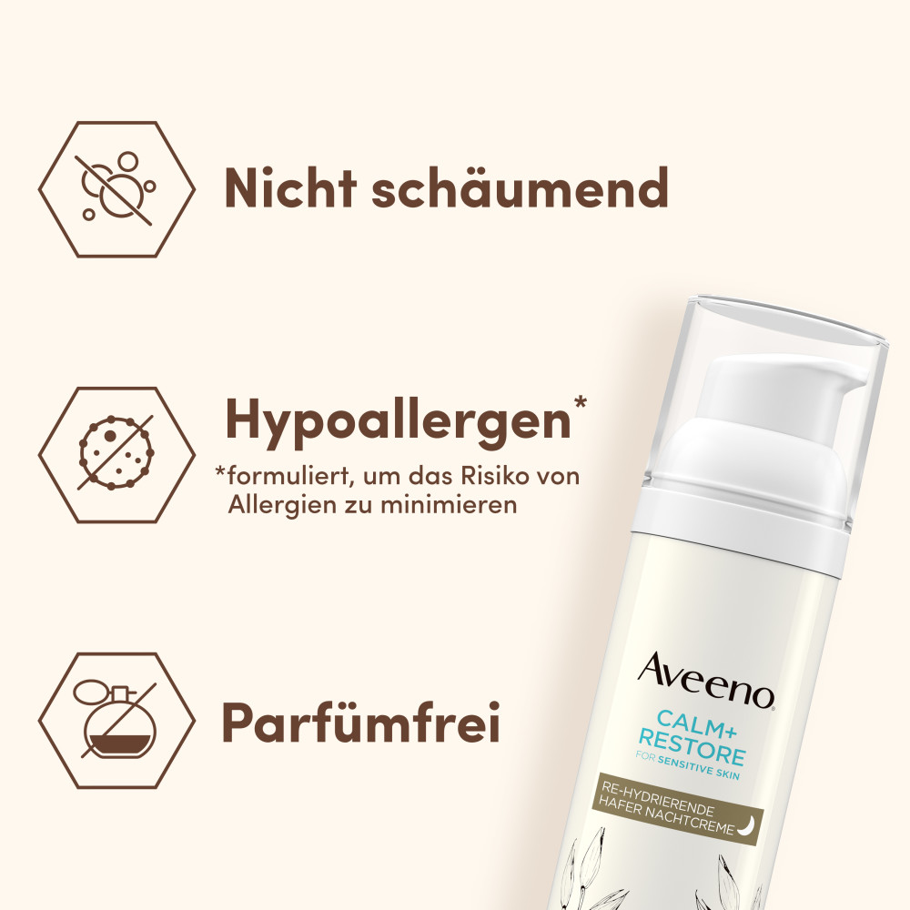 Aveeno CALM+RESTORE Re-Hydrierende Hafer Nachtcreme 50 ml Nachtcreme