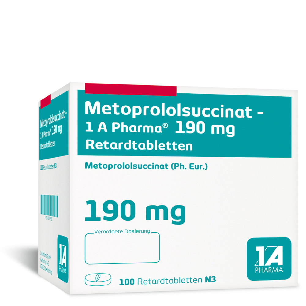 Metoprololsuccinat-1 A Pharma 190mg 100 St Retard-Tabletten