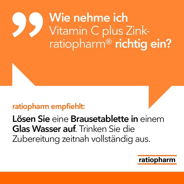 Vitamin C plus Zink-ratiopharm 20 St Brausetabletten