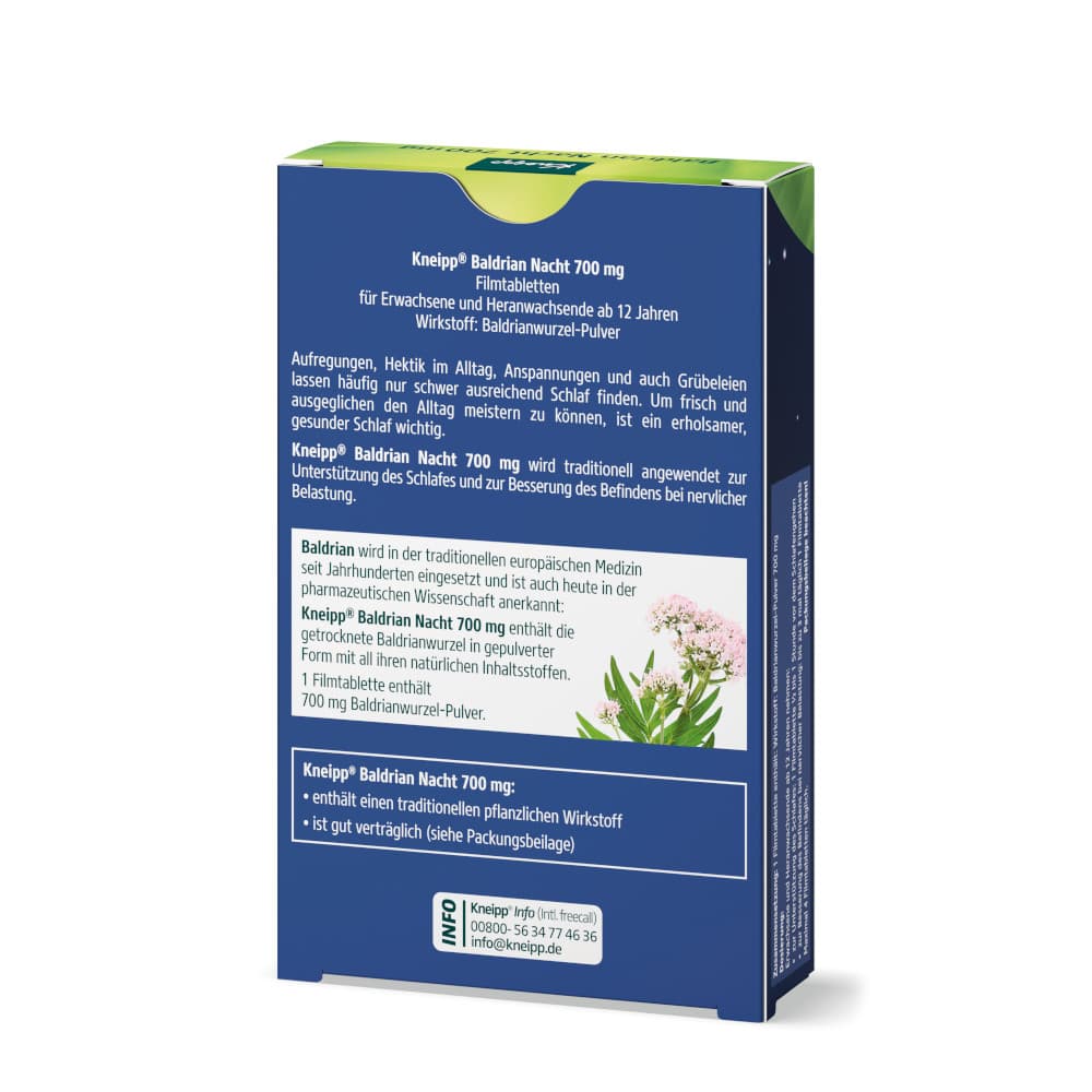 Kneipp Baldrian Nacht 700 mg  30 St Filmtabletten