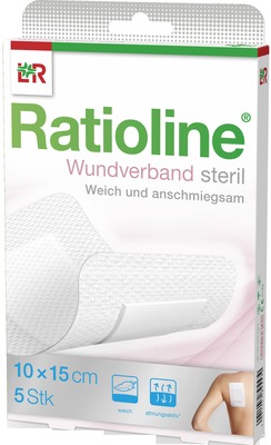 Ratioline Wundverband 15x10 Cm Steril 5 St Verband