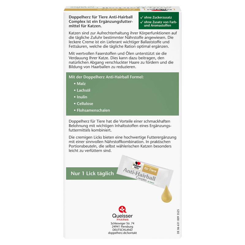 Doppelherz für Tiere Anti-Hairball Complex 25X10 g Paste