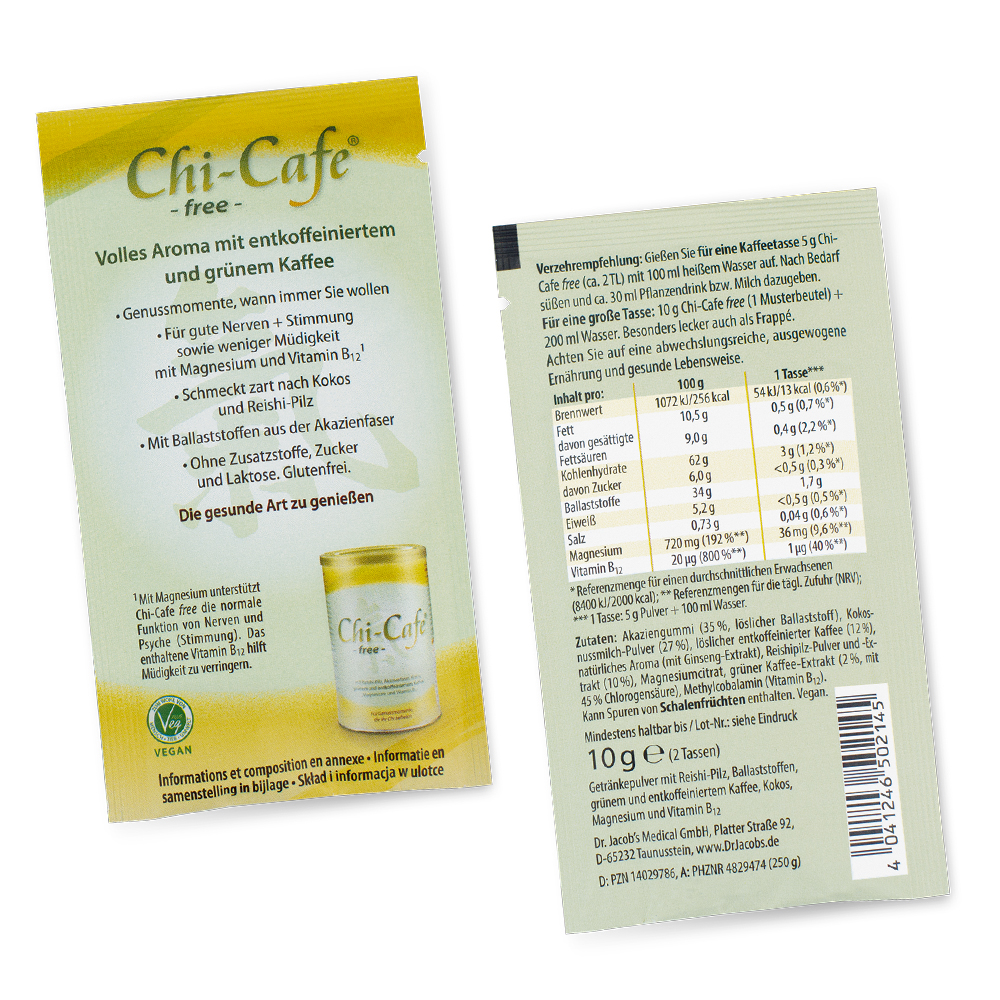 Chi-Cafe free Wellness Kaffee entkoffeiniert + Akazienfaser
