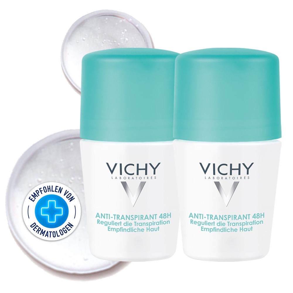 VICHY DEO Roll-on Anti Transpirant 48h Doppelpack 2X50 ml Stifte