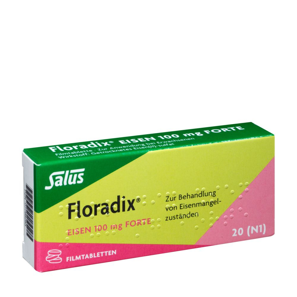 Floradix Eisen 100mg forte 20 St Filmtabletten
