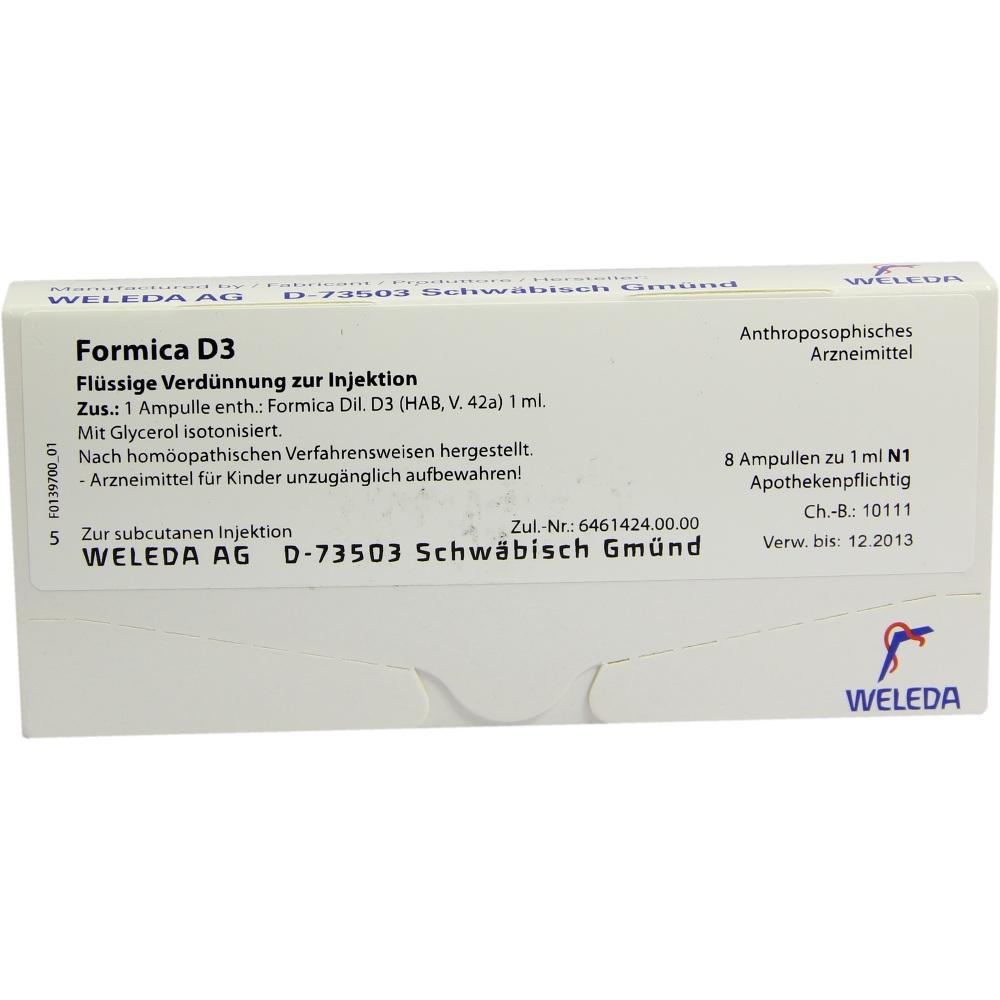 WELEDA FORMICA D 3 Ampullen 8X1 ml Ampullen