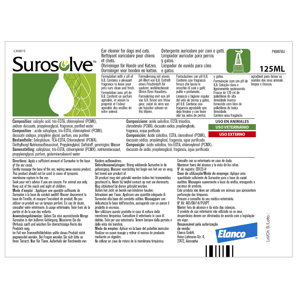 Surosolve Ohrreiniger vet. 125 ml Flüssigkeit